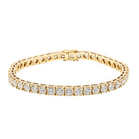18ct Yellow Gold 10.08ct Diamond Jubilee Tennis Bracelet-Bracelet-Walker & Hall