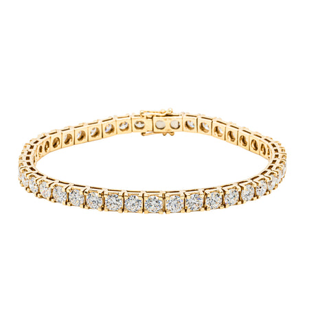 18ct Yellow Gold 10.08ct Diamond Jubilee Tennis Bracelet-Bracelet-Walker & Hall