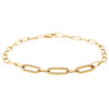 9ct Yellow Gold .21ct Diamond Paperclip Link Bracelet-Bracelet-Walker & Hall
