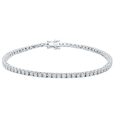 18ct White Gold 2.90ct Diamond Panorama Bracelet-Bracelet-Walker & Hall