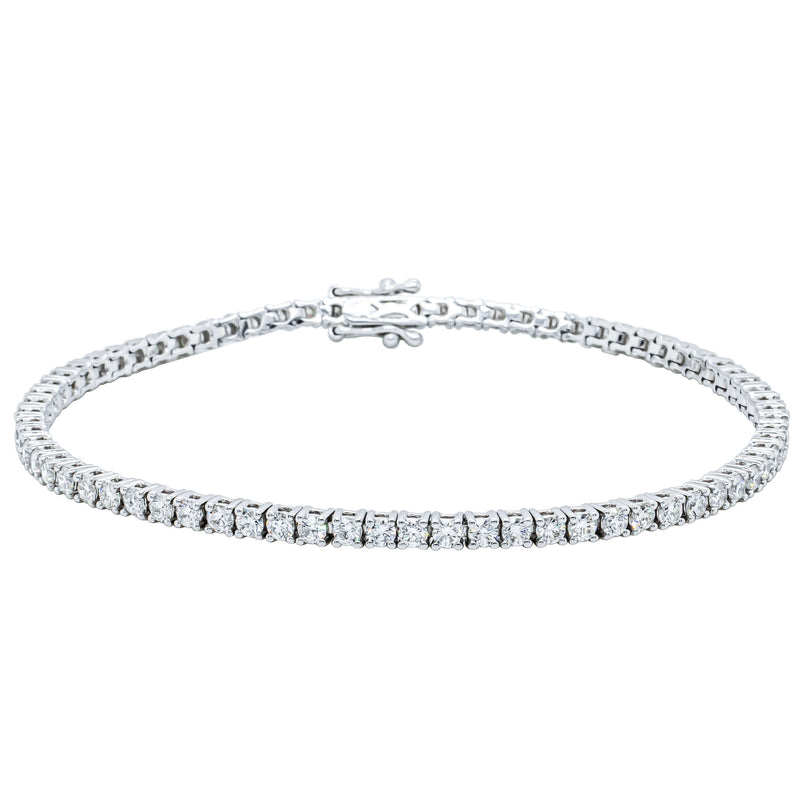 18ct White Gold 2.90ct Diamond Panorama Bracelet-Bracelet-Walker & Hall