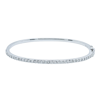 14ct White Gold 1.50ct Diamond Luna Bangle-Bracelet-Walker & Hall