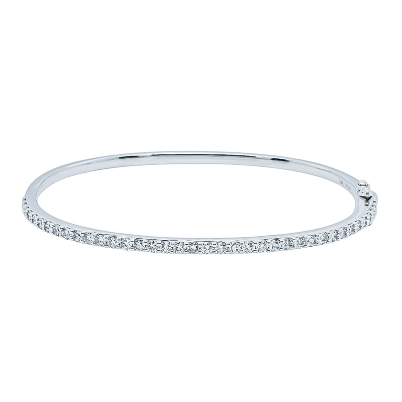 14ct White Gold 1.50ct Diamond Luna Bangle-Bracelet-Walker & Hall