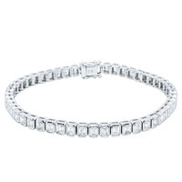 18ct White Gold 5.47ct Diamond Tennis Bracelet-Bracelet-Walker & Hall