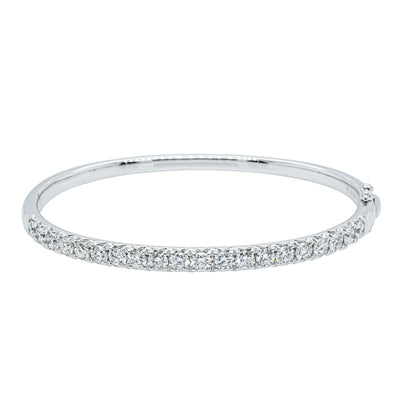 18ct White Gold 3.00ct Diamond Comet Bangle-Bracelet-Walker & Hall