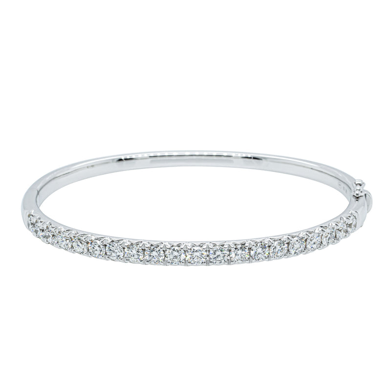 18ct White Gold 3.00ct Diamond Comet Bangle-Bracelet-Walker & Hall