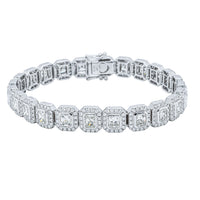 18ct White Gold 10.72ct Radiant Cut Diamond Isla Bracelet-Bracelet-Walker & Hall