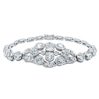 Deja Vu Platinum 6.34ct Diamond Cluster Bracelet - Bracelet - Walker & Hall
