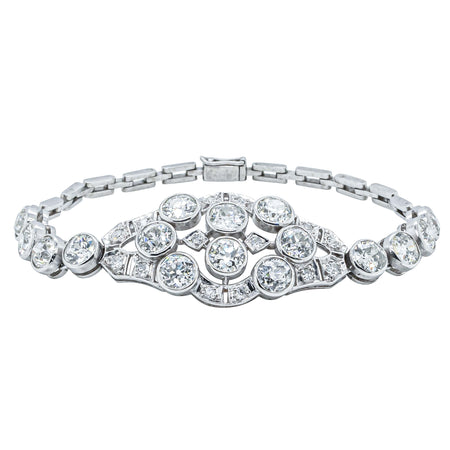 Deja Vu Platinum 6.34ct Diamond Cluster Bracelet - Bracelet - Walker & Hall