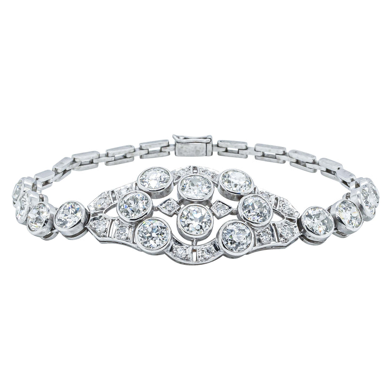 Deja Vu Platinum 6.34ct Diamond Cluster Bracelet - Bracelet - Walker & Hall