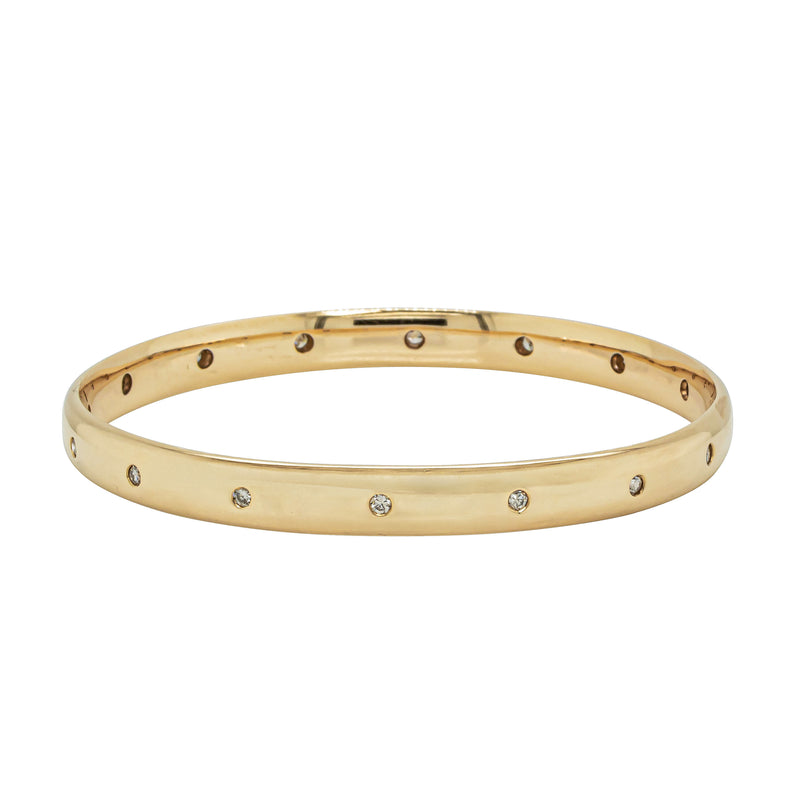 Deja Vu 9ct Yellow Gold .50ct Diamond Bangle 60mm - Bracelet - Walker & Hall