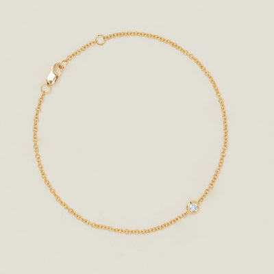 18ct Yellow Gold Diamond Natalia Single-Stone Bracelet - Bracelet - Walker & Hall