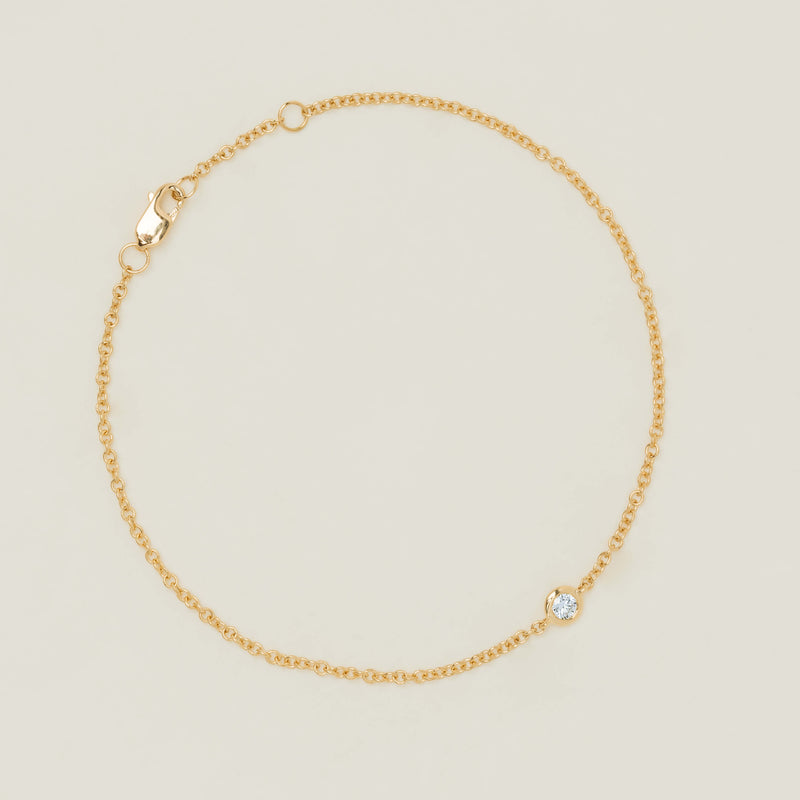 18ct Yellow Gold Diamond Natalia Single-Stone Bracelet - Bracelet - Walker & Hall