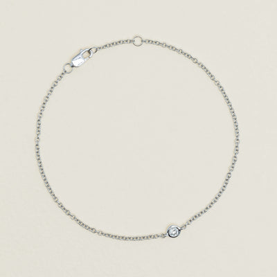 18ct White Gold Diamond Natalia Single-Stone Bracelet - Bracelet - Walker & Hall