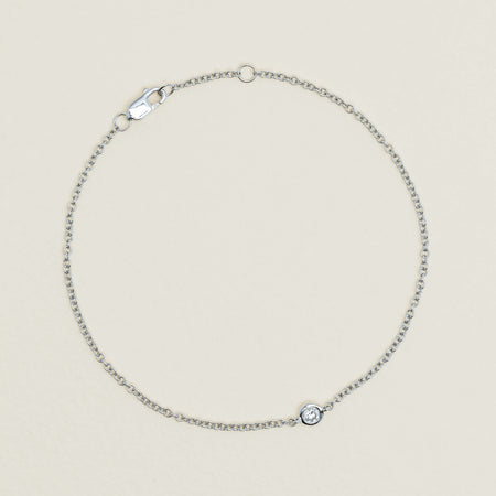 18ct White Gold Diamond Natalia Single-Stone Bracelet - Bracelet - Walker & Hall