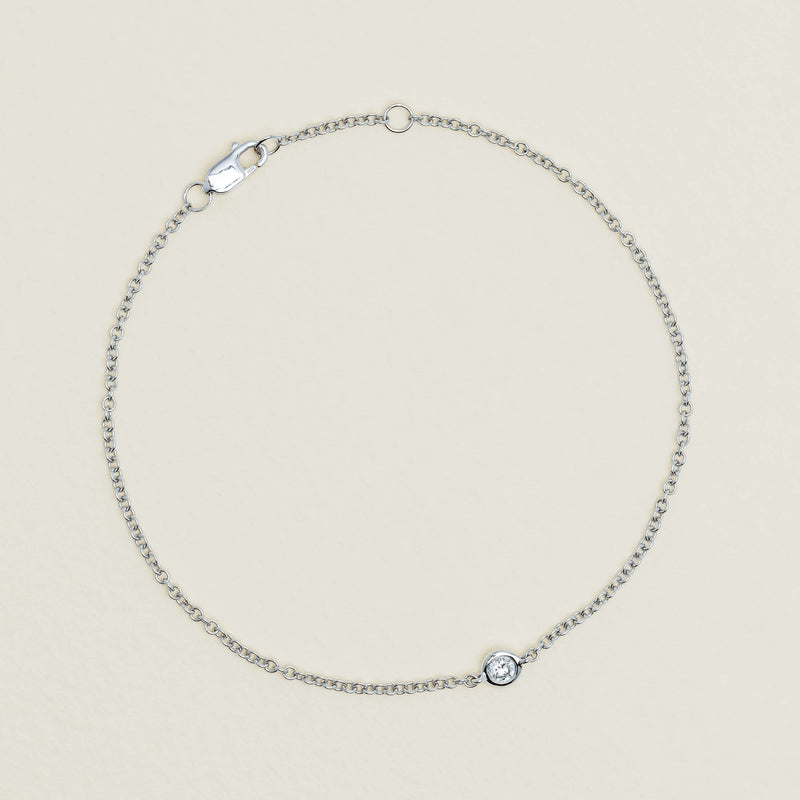 18ct White Gold Diamond Natalia Single-Stone Bracelet - Bracelet - Walker & Hall