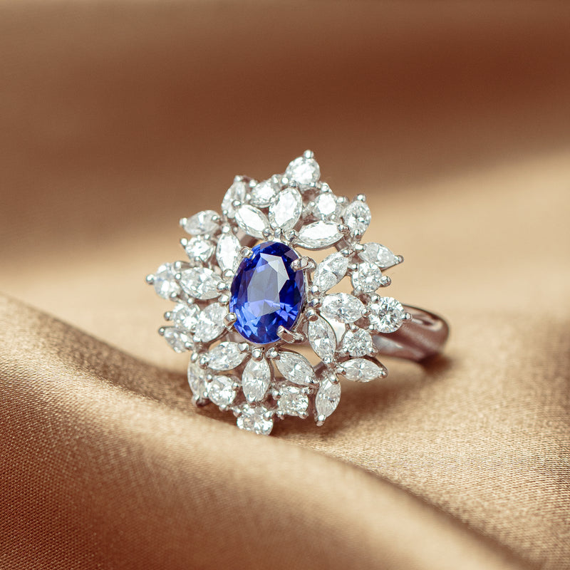 Deja Vu Platinum 2.11ct Sapphire & Diamond Ring - Ring - Walker & Hall