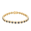 18ct Yellow Gold 3.72ct Sapphire & Diamond Eclipse Bracelet-Bracelet-Walker & Hall