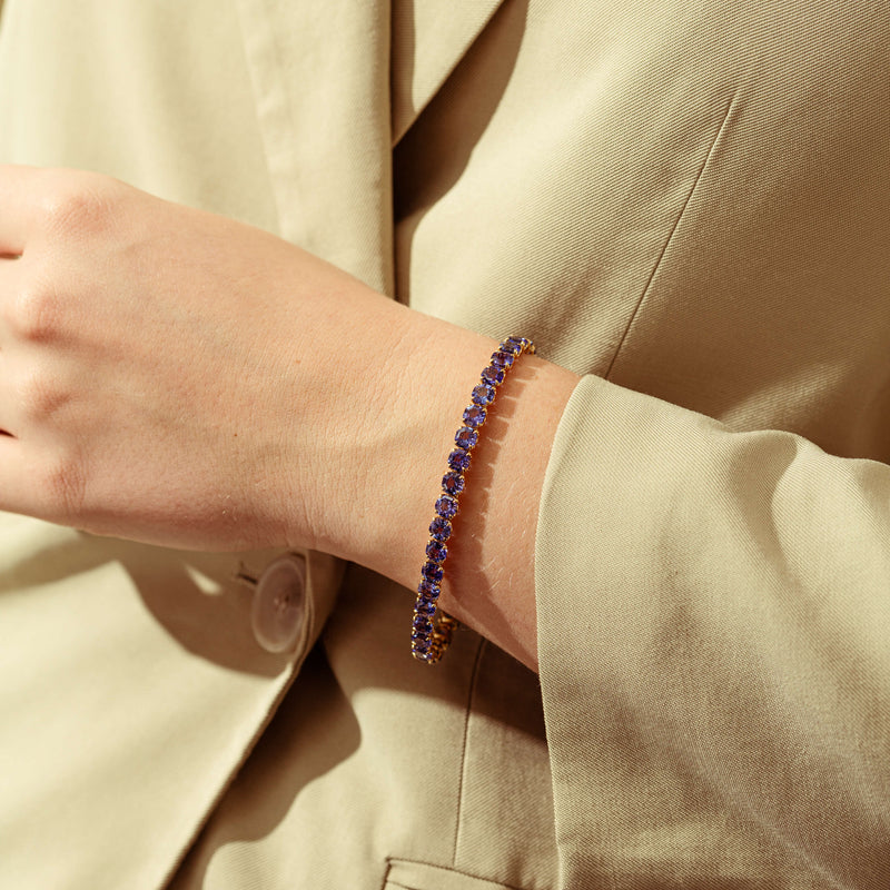 18ct Yellow Gold Tanzanite Octavia Bracelet-Bracelet-Walker & Hall