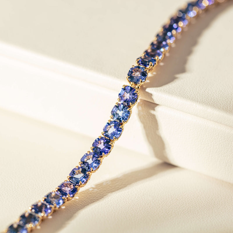 18ct Yellow Gold Tanzanite Octavia Bracelet-Bracelet-Walker & Hall