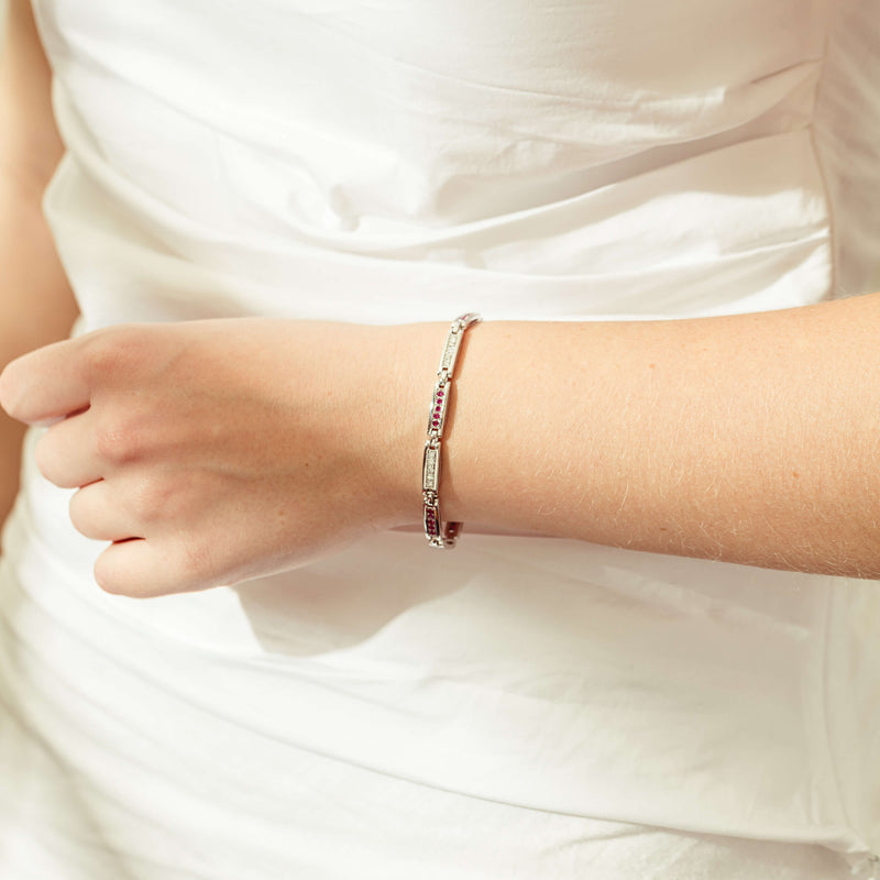 Deja Vu 18ct White Gold Ruby & Diamond Bracelet-Bracelet-Walker & Hall