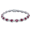 18ct White Gold 6.67ct Ruby & Diamond Tennis Bracelet-Bracelet-Walker & Hall