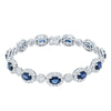 18ct White Gold 7.69ct Sapphire & Diamond Tennis Bracelet-Bracelet-Walker & Hall