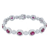18ct White Gold 6.60ct Ruby & Diamond Tennis Bracelet-Bracelet-Walker & Hall