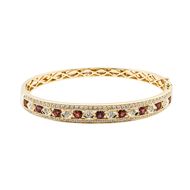 18ct Yellow Gold Ruby & Diamond Cecelia Bangle - Bracelet - Walker & Hall