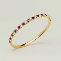 18ct Yellow Gold Ruby & Diamond Comet Bangle - Bracelet - Walker & Hall