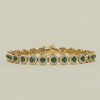 18ct Yellow Gold 3.04ct Emerald & Diamond Eclipse Bracelet - Bracelet - Walker & Hall