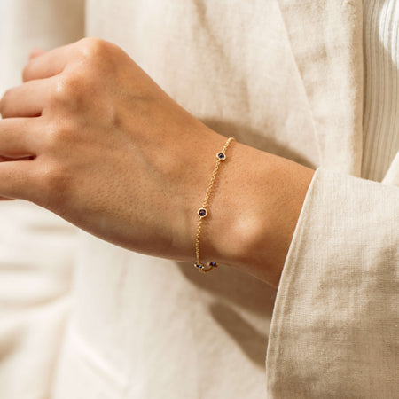 18ct Yellow Gold Sapphire Natalia Bracelet - Bracelet - Walker & Hall