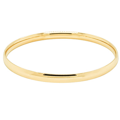 9ct Yellow Gold 5mm Bangle-Bracelet-Walker & Hall