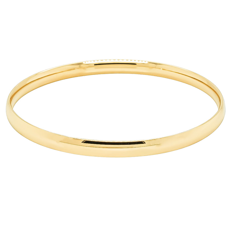 9ct Yellow Gold 5mm Bangle-Bracelet-Walker & Hall
