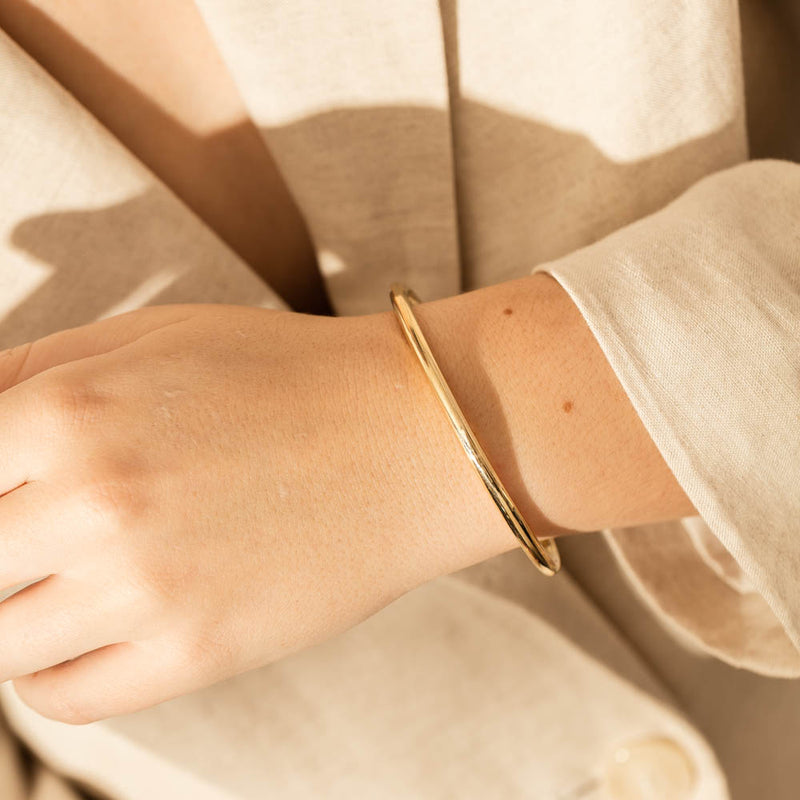 Deja Vu 9ct Yellow Gold Bangle-Bracelet-Walker & Hall