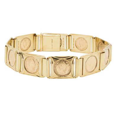 Vintage 9ct Yellow Gold Coins Bracelet-Bracelet-Walker & Hall