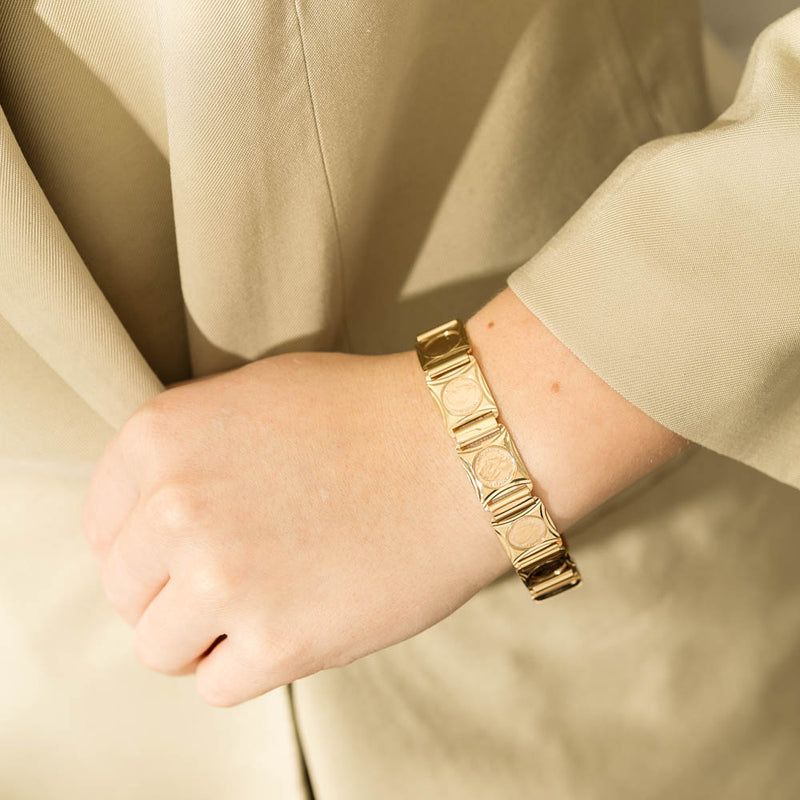 Vintage 9ct Yellow Gold Coins Bracelet-Bracelet-Walker & Hall