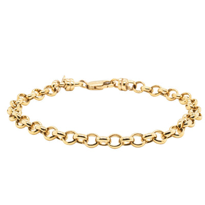 Deja Vu 9ct Yellow Gold Belcher Bracelet-Bracelet-Walker & Hall