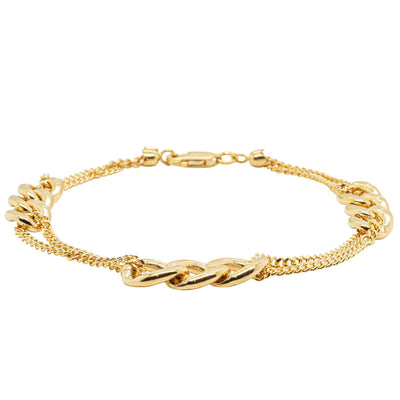 9ct Yellow Gold Interlink Bracelet-Bracelet-Walker & Hall