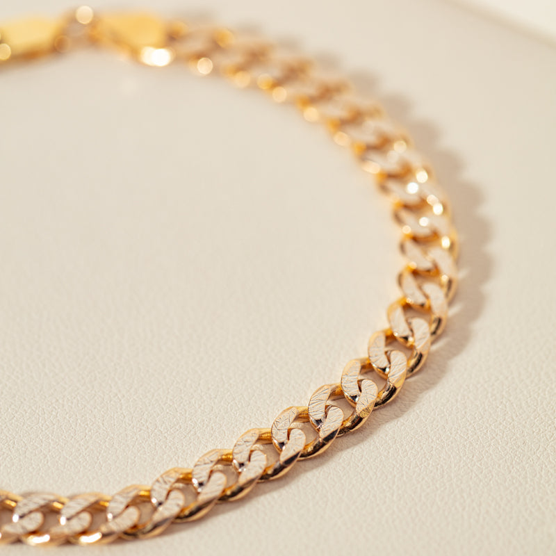 9ct Yellow Gold Curb Link Bracelet-Bracelet-Walker & Hall