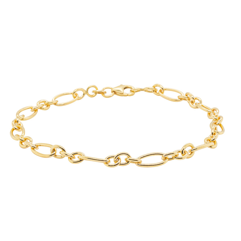 9ct Yellow Gold Figaro Bracelet-Bracelet-Walker & Hall