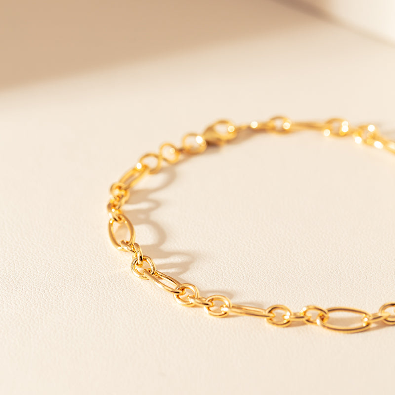 9ct Yellow Gold Figaro Bracelet-Bracelet-Walker & Hall