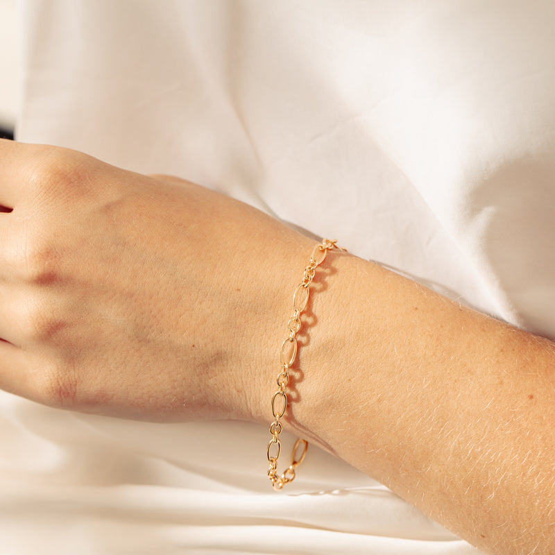 9ct Yellow Gold Figaro Bracelet-Bracelet-Walker & Hall