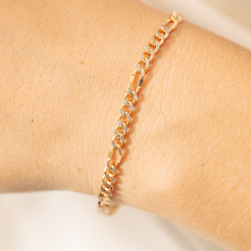 9ct Yellow Gold Figaro Bracelet-Bracelet-Walker & Hall