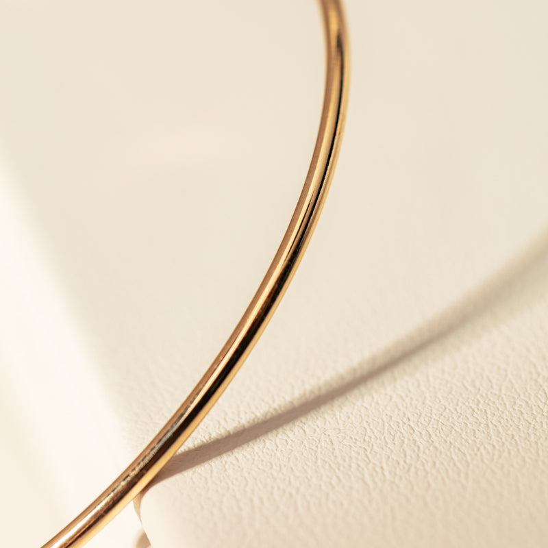 14ct Yellow Gold Fine Torc Bangle-Bracelet-Walker & Hall
