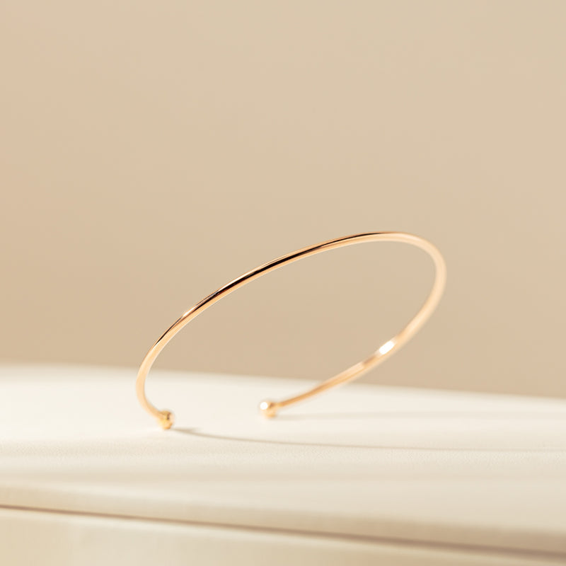 14ct Rose Gold Fine Torc Bangle-Bracelet-Walker & Hall