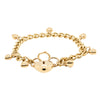 Deja Vu 9ct Yellow Gold Heart Charm Curb Bracelet-Bracelet-Walker & Hall