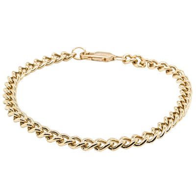 Deja Vu 9ct Yellow Gold Curb Bracelet-Bracelet-Walker & Hall