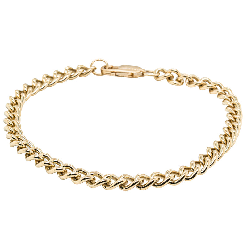 Deja Vu 9ct Yellow Gold Curb Bracelet-Bracelet-Walker & Hall