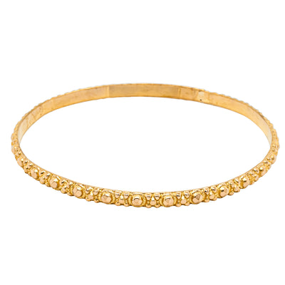 Deja Vu 23ct Yellow Gold Studded Bangle-Bracelet-Walker & Hall
